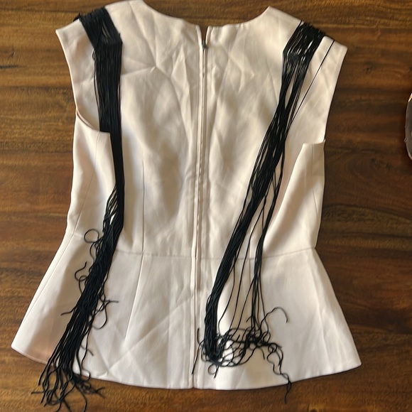 Light pink with black embroidery lace and fringes by BCBG. Elegant and like new. - Picture 3 of 7